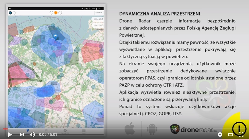 screen wideo o droneradar jak dziala aplikacja